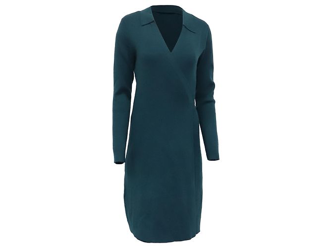 Vestido mini envelope Diane Von Furstenberg em viscose verde Verde oliva