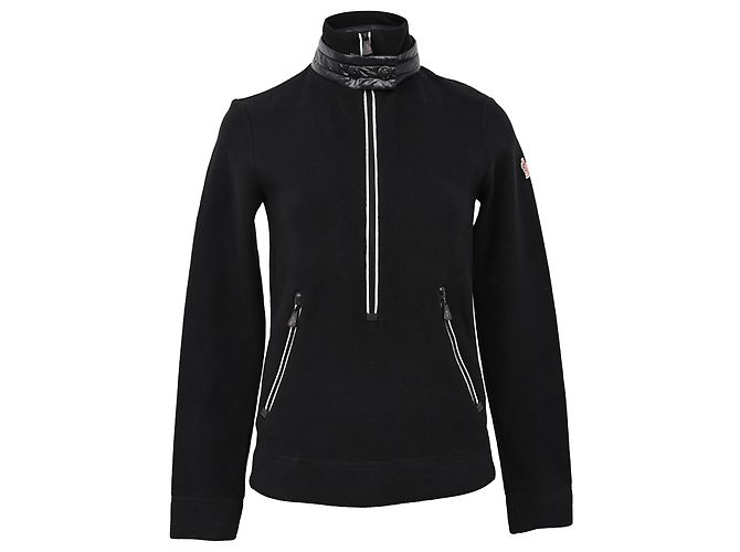 Moncler Half-Zip-Pullover aus schwarzem Polyamid