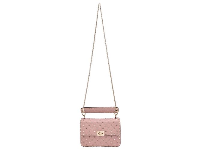 Borsa a tracolla Valentino Garavani Medium Rockstud Spike in pelle rosa