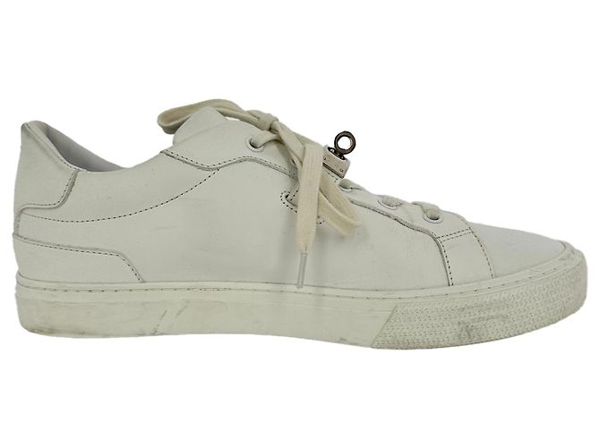 Sneaker basse Day Hermès in pelle di vitello bianca Bianco Crudo