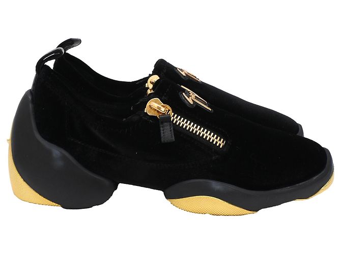 Giuseppe Zanotti Light Jump Gruber Sneaker aus schwarzem Samt