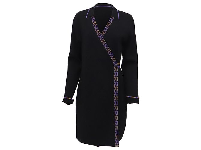 Vestido mini envelope Diane Von Furstenberg em viscose preta Preto
