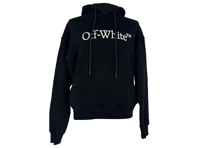 Off White Off-White Hoodie mit Logo-Print aus schwarzer Baumwolle