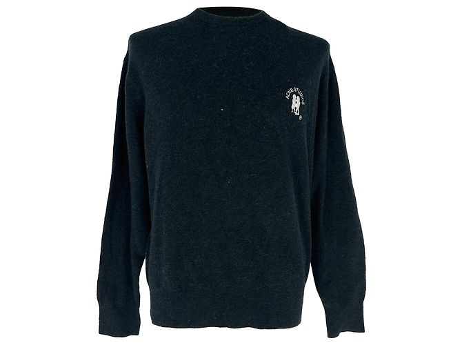 Pull Acne Studios Kiza avec logo brodé en nylon noir