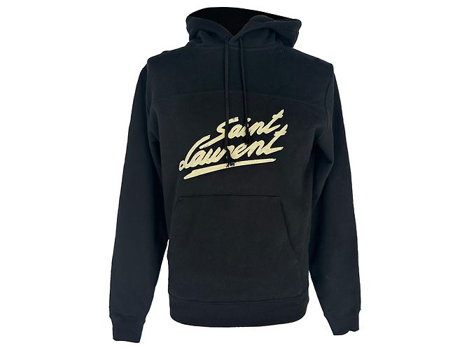 Autre Marque Saint Laurent 50s Hoodie mit Logo-Print aus schwarzer Baumwolle