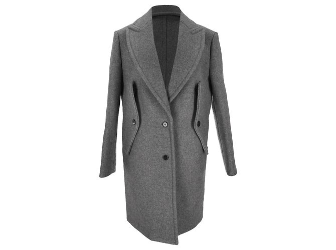 Cappotto monopetto Michael Kors in lana grigia Grigio
