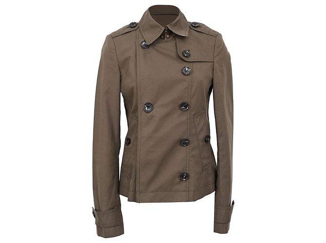 Chaquetón Burberry a cuadros en algodón marrón Castaño