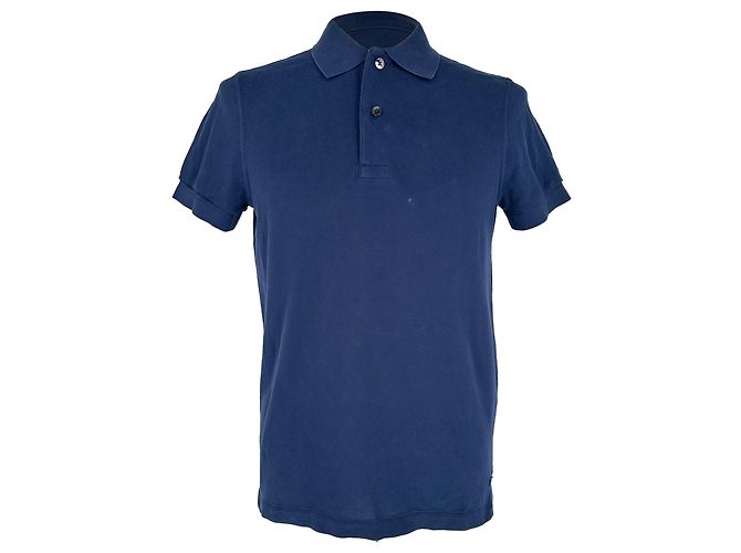 Polo de manga curta Tom Ford em algodão azul marinho
