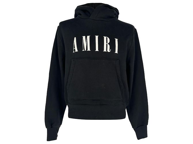 Sweat à capuche Amiri Core Logo-Print en coton noir