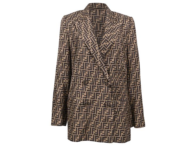 Blazer Fendi Monogram in seta multicolore