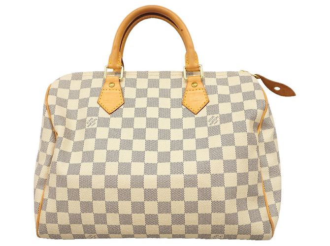 Louis Vuitton Damier Azur Speedy 30 Handtasche Weiß