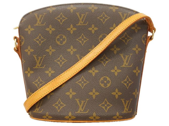 Bolso de hombro Louis Vuitton Monogram Druot Castaño