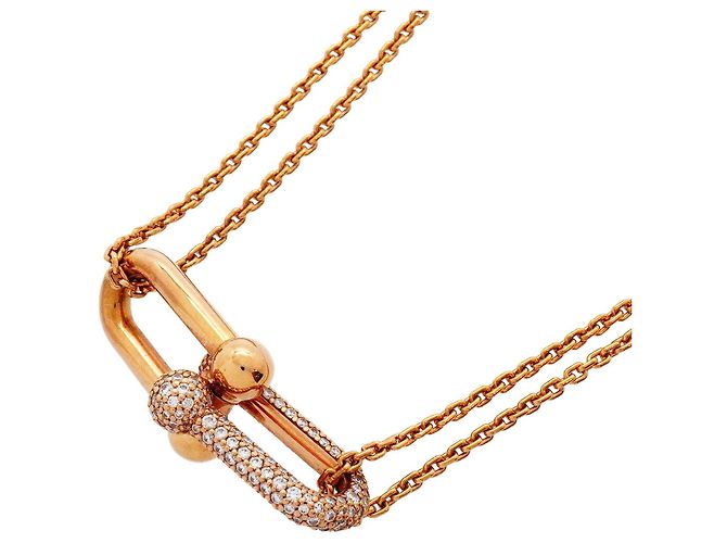 Autre Marque Collar Large Double Link Hardware en Oro Rosa 18K Tiffany & Co.