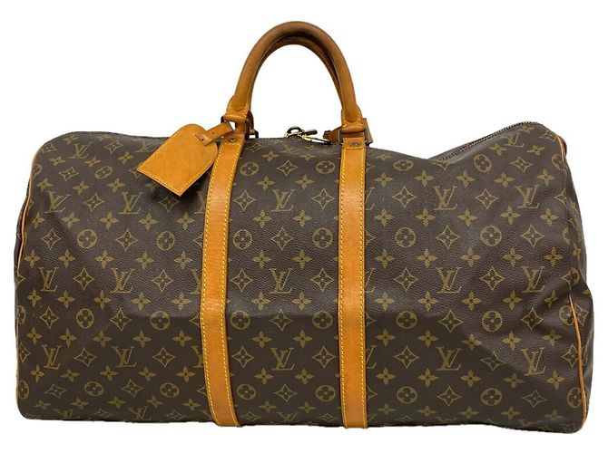 Borsa Boston Louis Vuitton Monogram Keepall 55 Brown Marrone