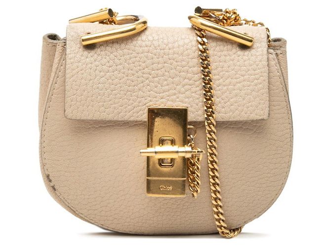 Bolsa de Ombro com Corrente Chloé Drew Bege