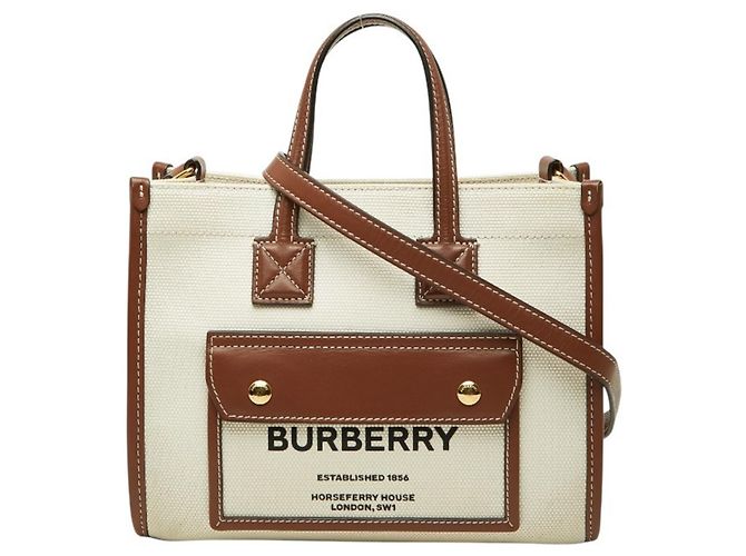 Bolsa de mão e de ombro Burberry Mini Freya Marrom Cru