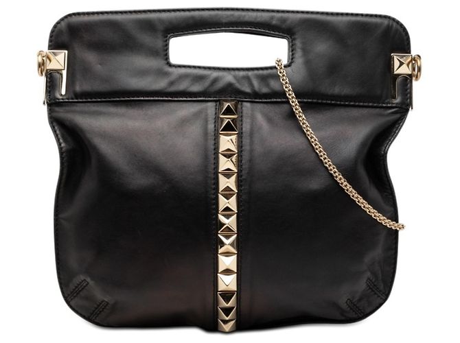 Borsa a tracolla Valentino Rockstud con catena Nero