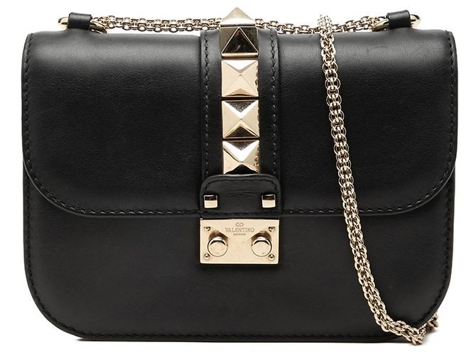 Borsa a tracolla con catena Valentino Rockstud Nero