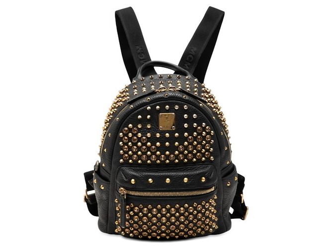 MCM Visetos Studded Backpack Black