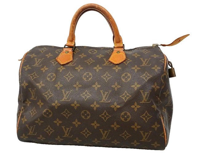 Louis Vuitton Monogram Speedy 30 Handbag Brown