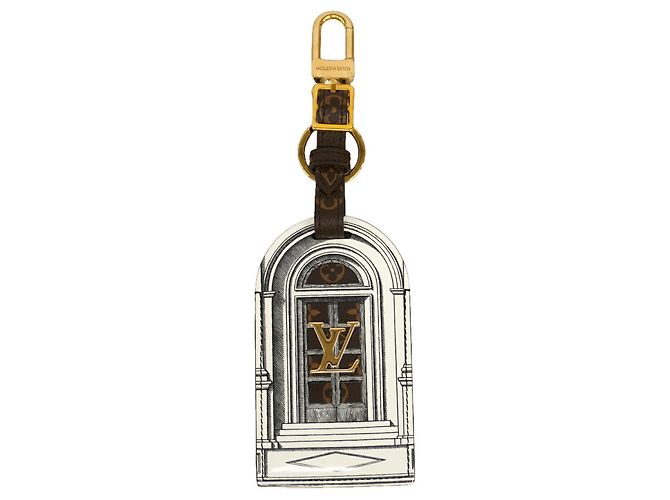 Chaveiro Charm Louis Vuitton Marrom Branco