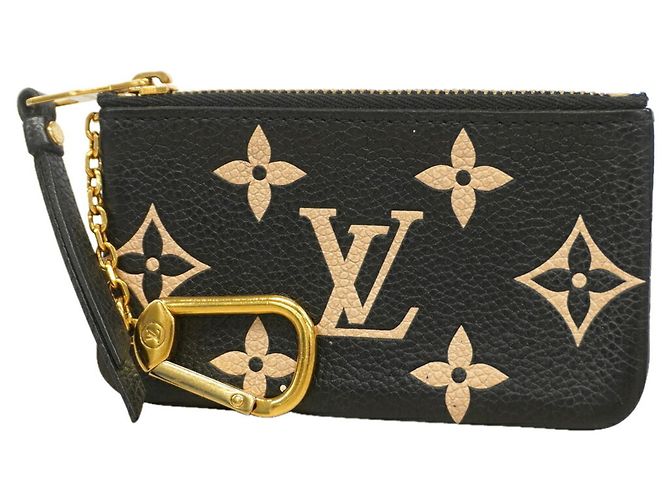 Louis Vuitton Monogram Empreinte Bicolor Pochette Clé Coin Case Black Beige