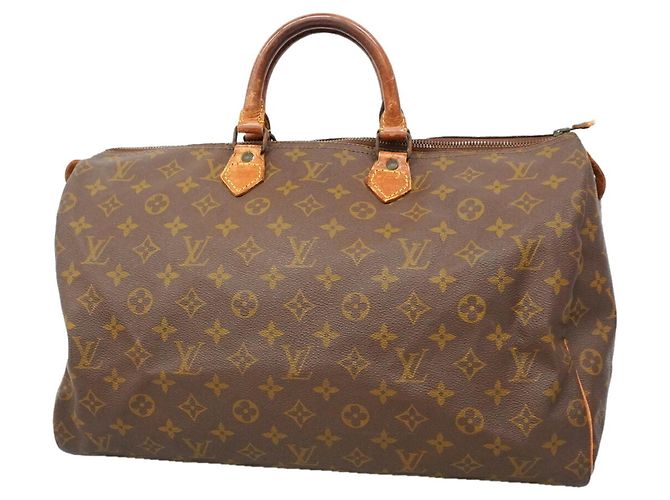 Sac à main Louis Vuitton Monogram Speedy 40 Marron