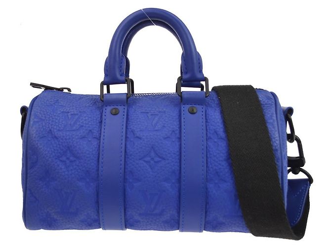 Louis Vuitton Keepall Bandouliere Monogram Taurillon Leather 25 Bleu