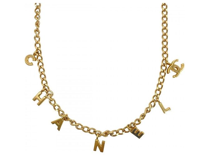 Collar Chanel bañado en oro Dorado