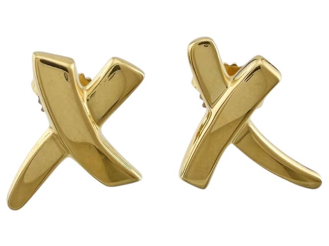 Autre Marque Orecchini Tiffany & Co. Graffiti X in oro giallo 18K D'oro