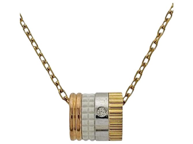 Colar Boucheron Quatre Whites Branco Dourado