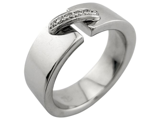 Anel Aliança Chaumet para Mulher em Ouro Branco 18K