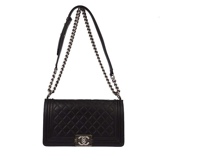 Chanel Boy Flap Quilted Lambskin Old Medium Nero