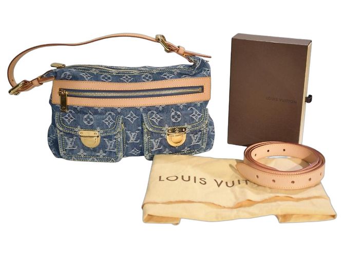 Louis Vuitton Bolsa Baggy PM Denim Monogram Azul Monograma