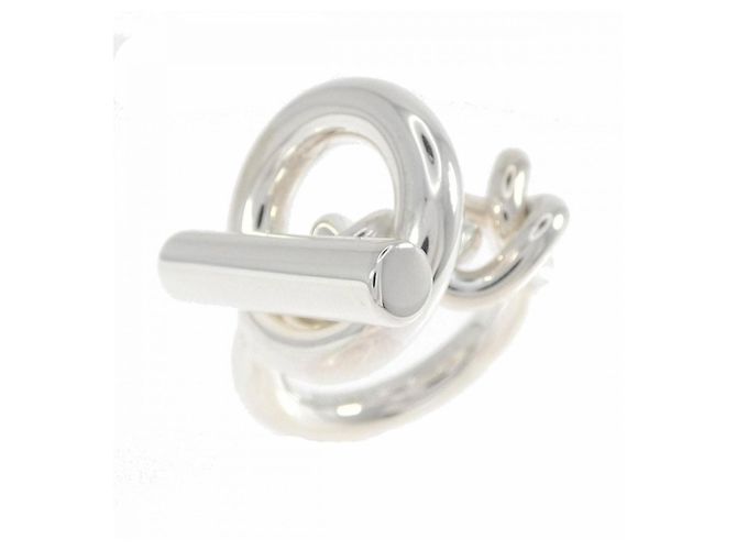 Hermès Hermes Croisette Silver Band Ring
