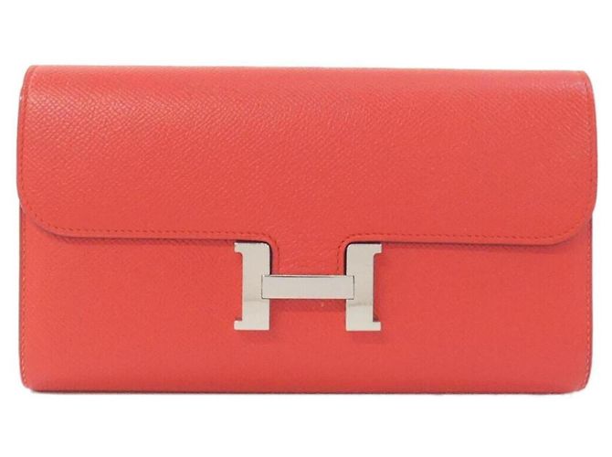 Hermès Hermes Constance Long Wallet in Red Epsom Leather