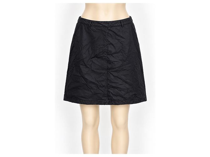Prada Black Nylon A-Line Skirt
