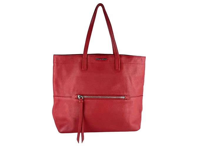 Sac à main Miu Miu en cuir rouge