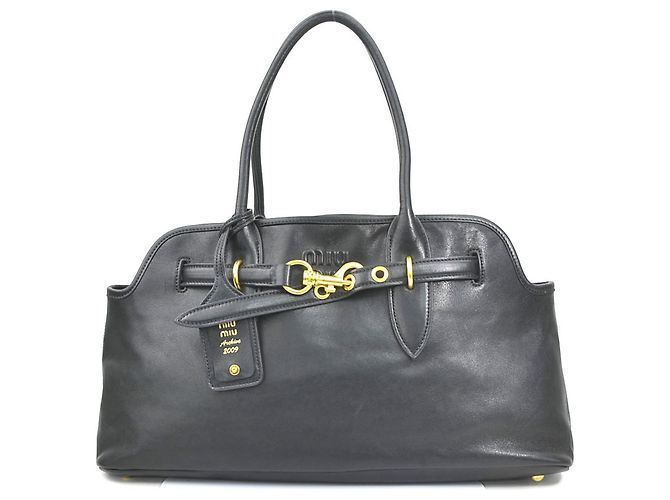 Borsa a mano Miu Miu in pelle nera Nero