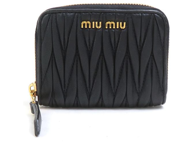 Monedero Miu Miu de piel negra Negro