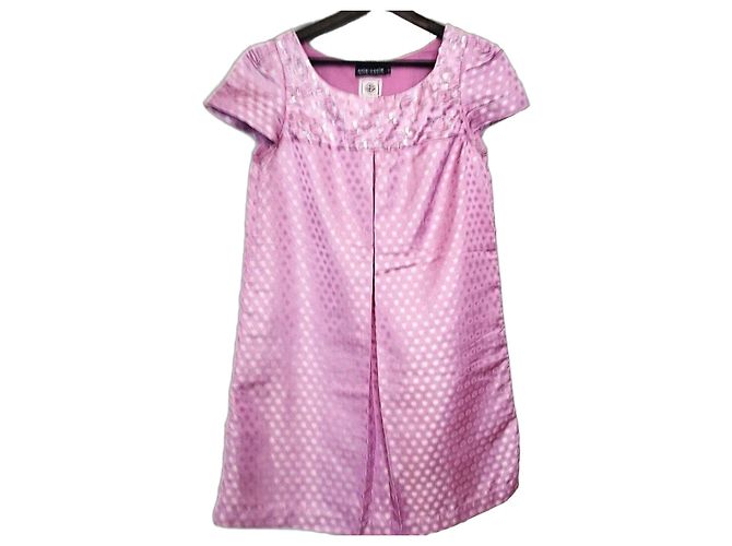 Antik Batik Vestido de Seda Dotties Mutine com Bolinhas Roxo