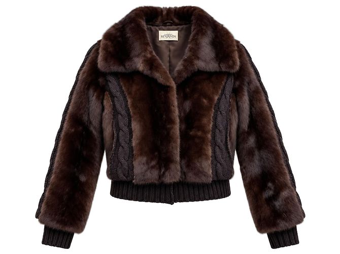 Autre Marque Daniel Benjamin Nerzfell und Wolle Bomberjacke Braun