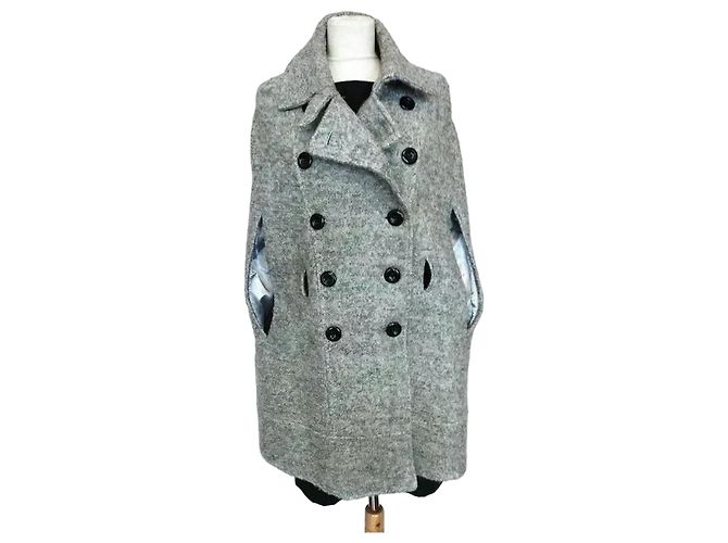 Rene Derhy Rainette Wollcape-Mantel Grau