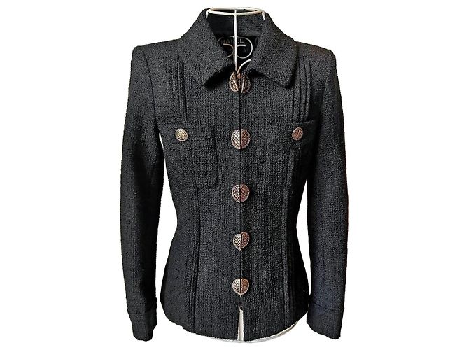 Timeless Chanel Cuba Runway 2017 Black Tweed Jacket