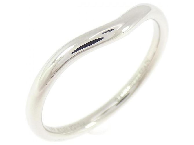 Autre Marque Anillo Alianza Curva de Platino Tiffany