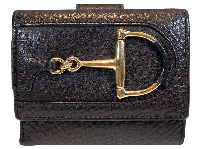 Cartera de piel Gucci Bi-fold Marrón oscuro