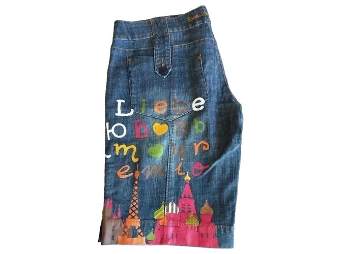 Autre Marque Bermudas de Denim Rosalita Mc Gee Pop Azul Multicor