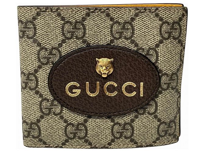 Cartera GG Supreme Billfold Gucci Castaño Beige