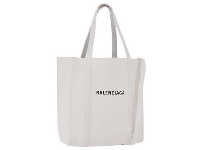BALENCIAGA Everyday XXS Handtasche Leder 2way Weiß Silber 551815 Auth 204853A