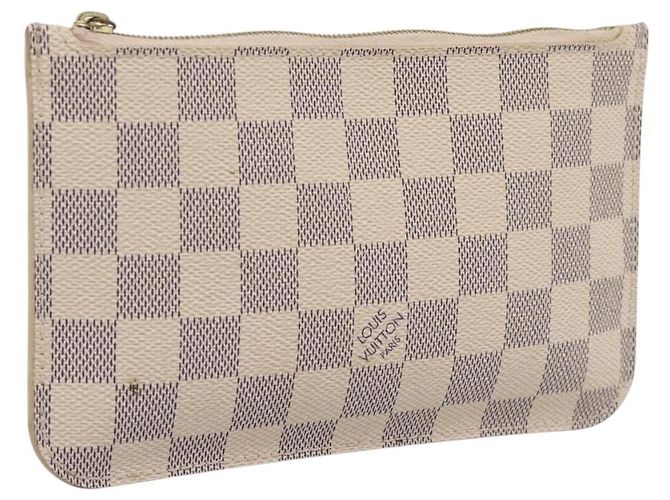 LOUIS VUITTON Damier Azur Neverfull PM Pouch Accessory Pouch LV Auth 204722